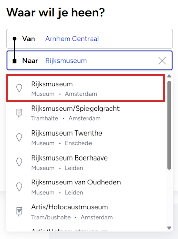 Reis plannen met 9292.nl